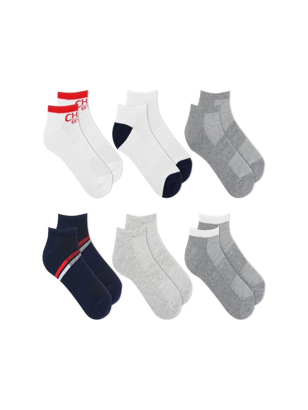 Chaps Men's Athletic Cushioned Performance Ankle Socks - 6 Pairs -Breathable